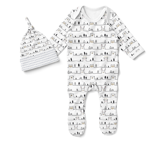 Footed Romper Set - Oh Deer
