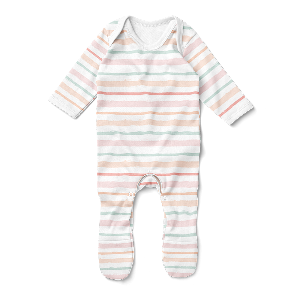 Footed Romper - Candy Stripes