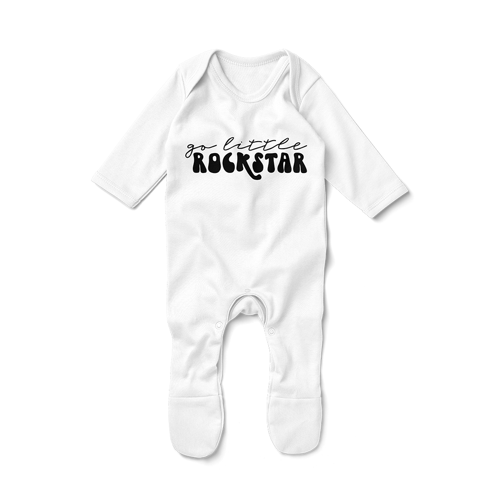 Footed Romper - Go Little Rockstar