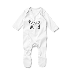 Footed Romper - Hello World