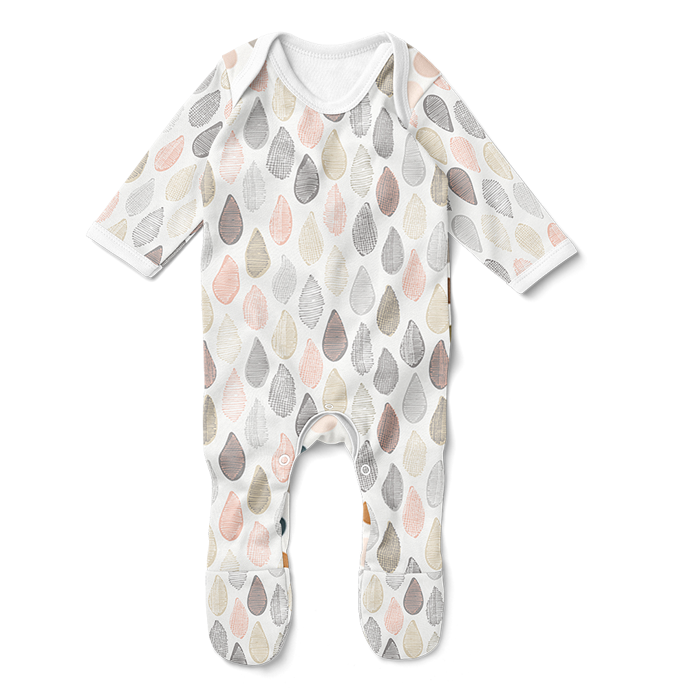 Footed Romper - Scattered Droplets