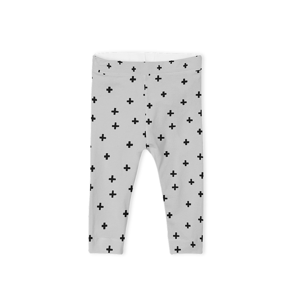 Leggings - Cross Grey Rock n Roll Small Print