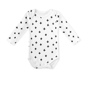 Long Sleeve Onesie - Black cross