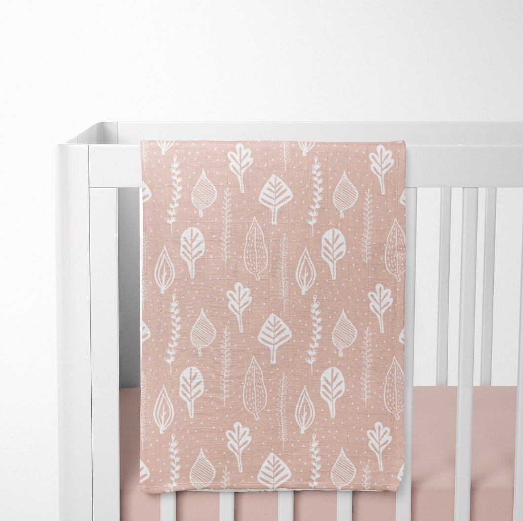 Swaddle Blanket - Forest Dusty Rose