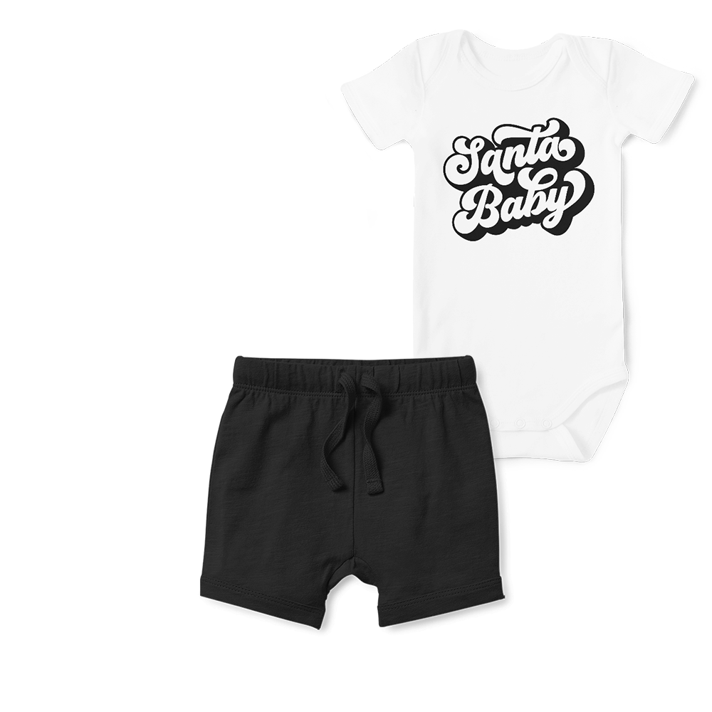 2 -Piece Shorts/Onesie Set - Santa Baby