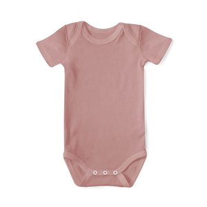 Baby Basics - Short Sleeve Onesie - Dusky Pink