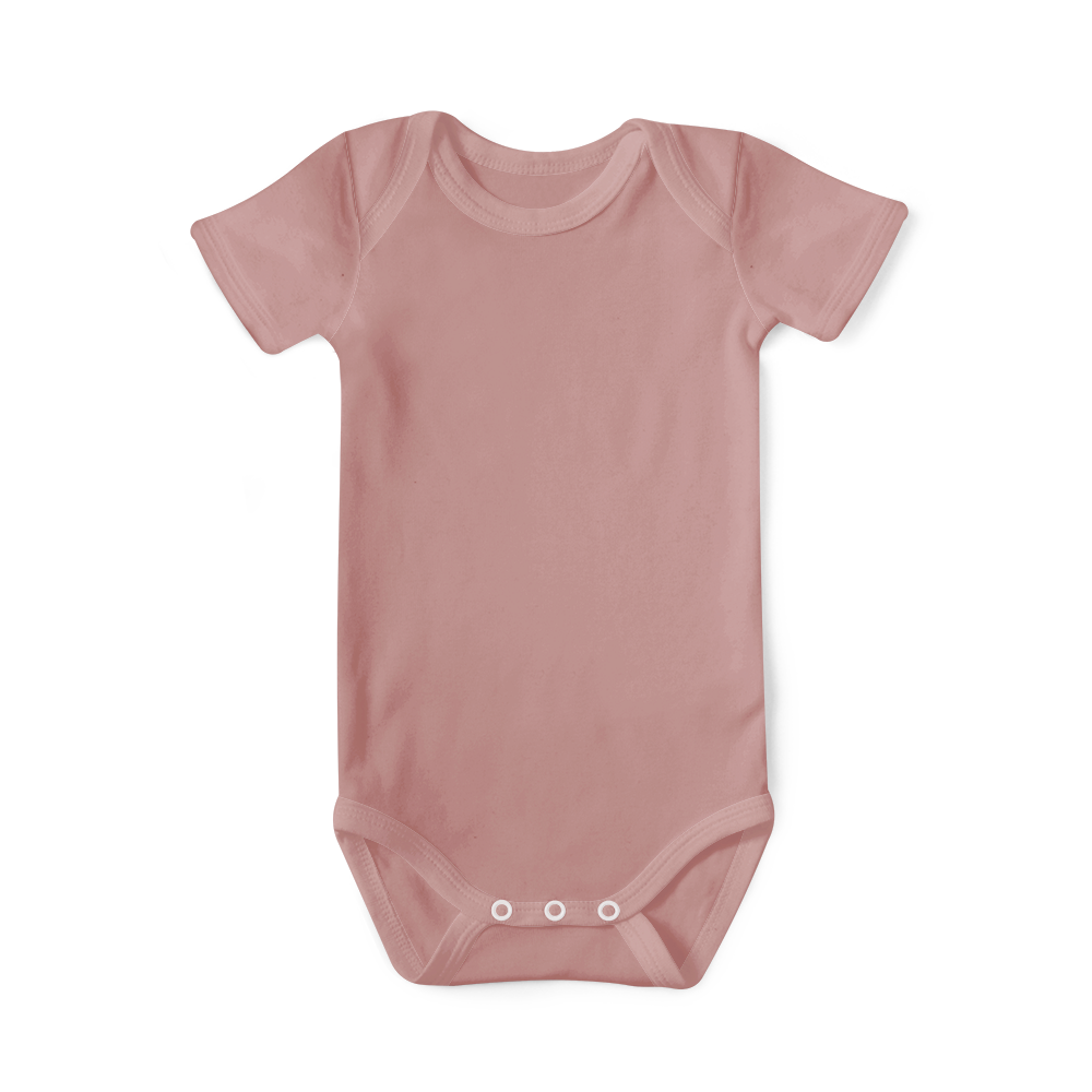 Baby Basics - Short Sleeve Onesie - Dusky Pink