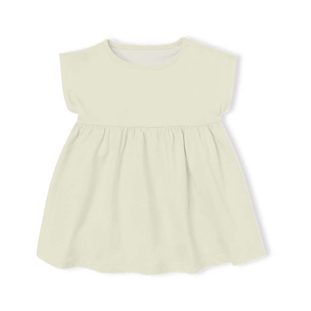 Muslin Summer Dress with frill sleeve - Stone