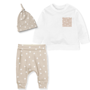 Sweater Set - Cross Stone/White /Cross Stone Pocket