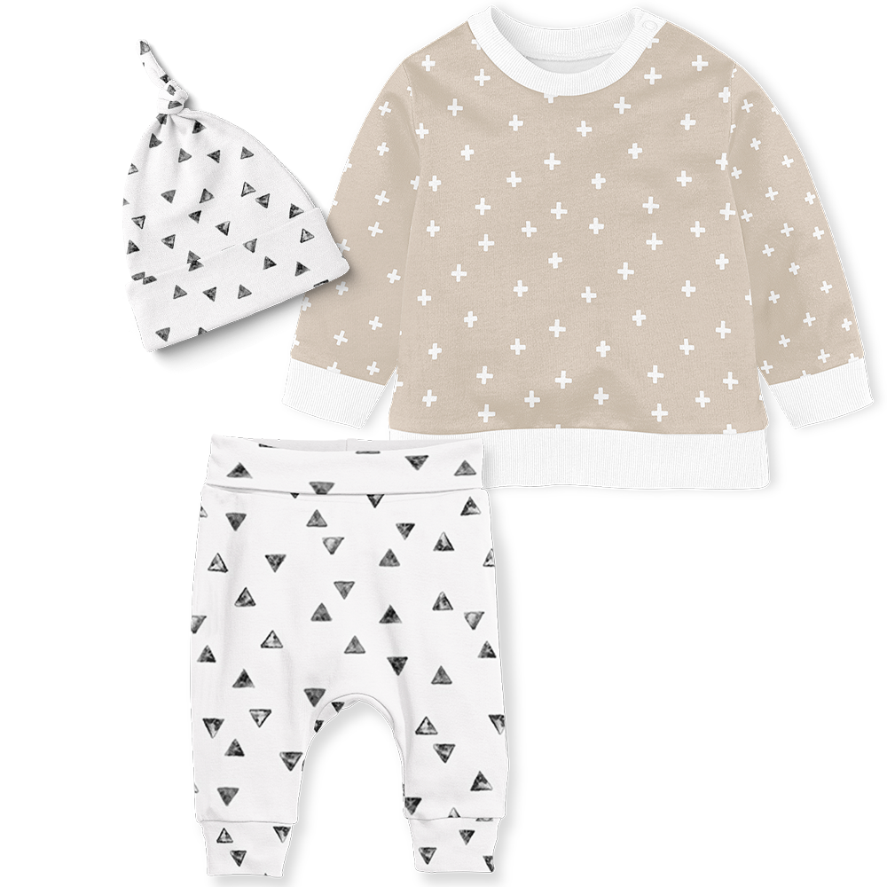 Sweater Set - Cross Stone/ Painted Triangles