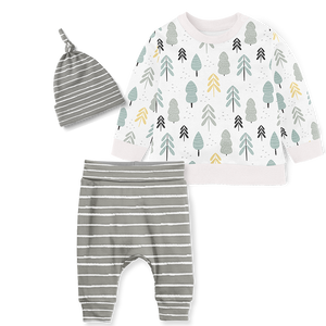 Sweater Set - Forest /Stripe Grey