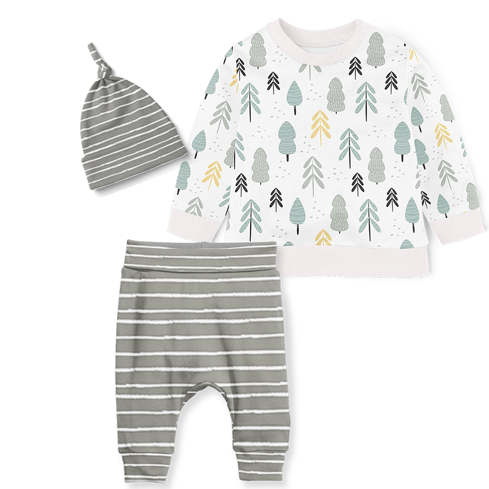 Sweater Set - Forest /Stripe Grey