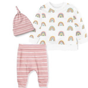 Sweater Set - Rainbows /Stripe Blush
