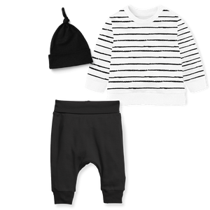 Sweater Set - Stripe White/ Black