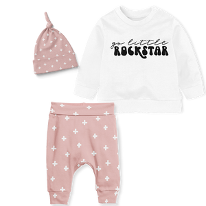Sweater Set - Go Little Rockstar/Cross Blush